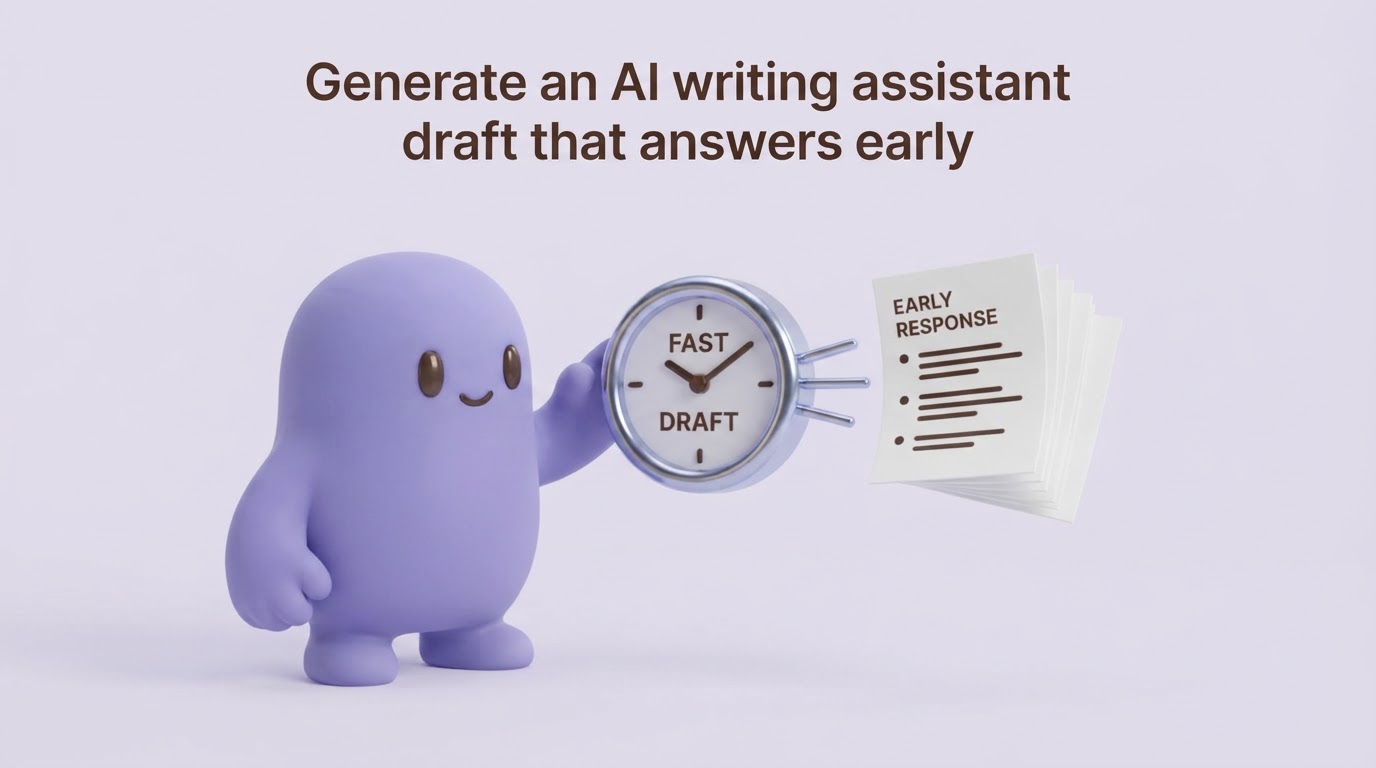 4. Generate an AI writing assistant draft that answers early