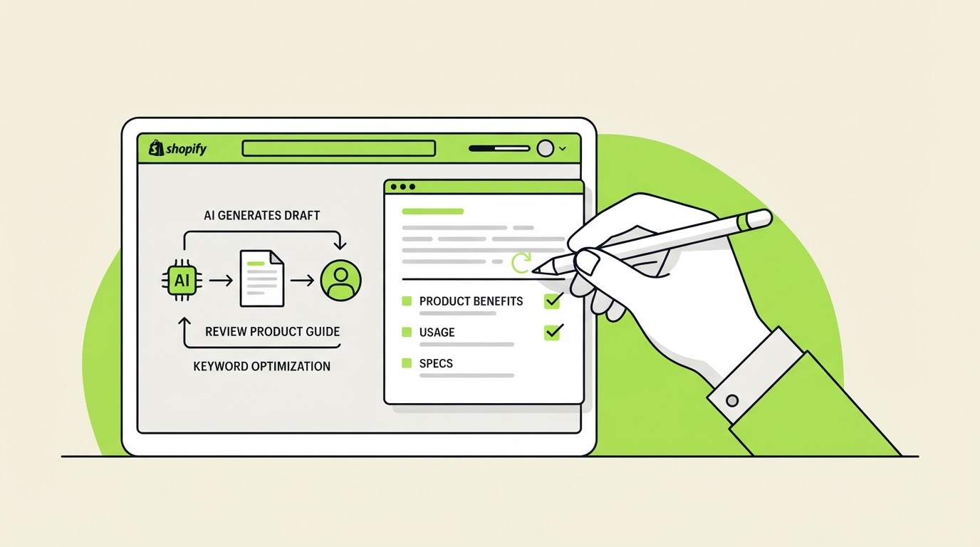 Write and review the Shopify product guide